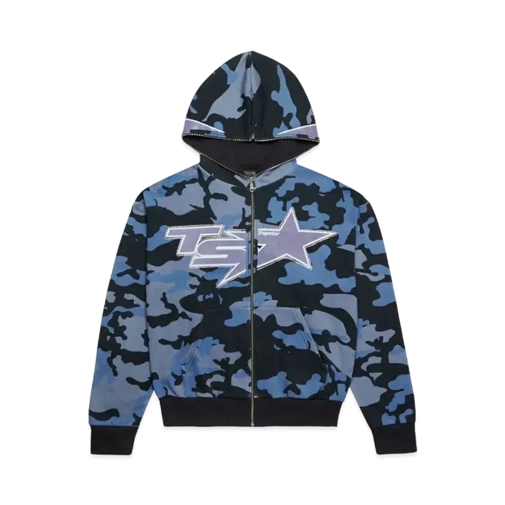 TRAPSTAR TS Star Camo Hoodie "Blue"