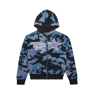 TRAPSTAR TS Star Camo Hoodie "Blue"
