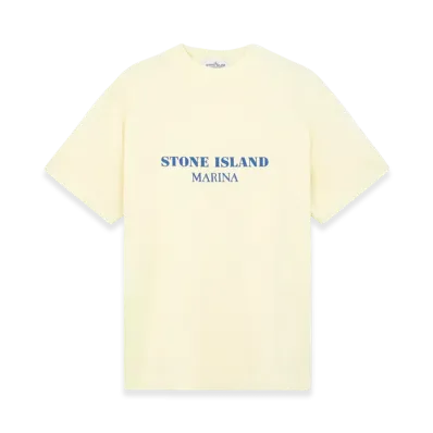 Stone Island 207X4 24/2 Cotton Jersey Old Effect Stone Island Marina Oversized Fit Short-Sleeve T-Shirt - 24FW "Butter"
