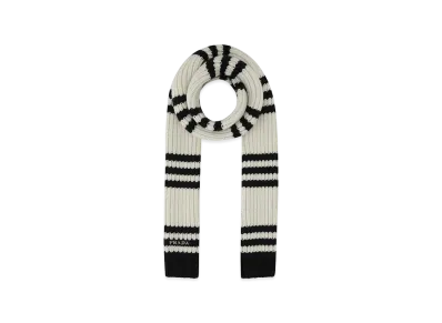 PRADA Women's Embroidered Cashmere Scarf "White/Black"