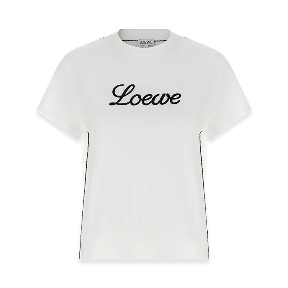 LOEWE Women's Relaxed Fit Cotton Tee "White"