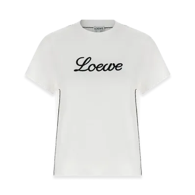 LOEWE Women's Relaxed Fit Cotton Tee "White"