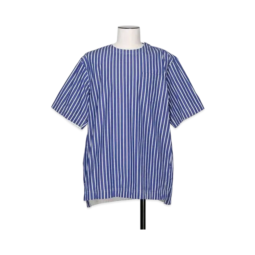 sacai Cotton Poplin Pullover Shirt "Blue Stripe"