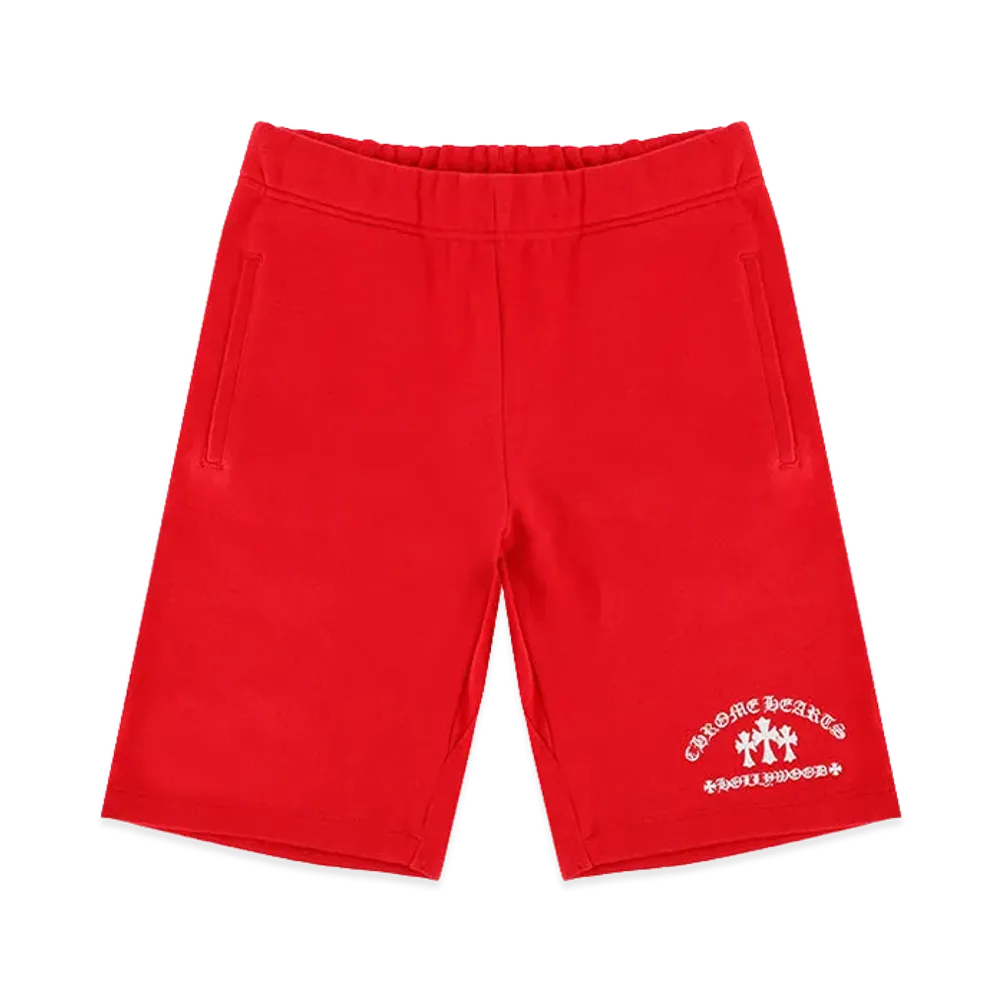 Chrome Hearts Y Not Triple Cross Sweat Shorts "Red"