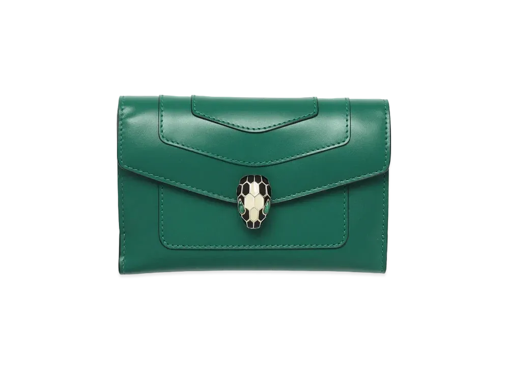 BVLGARI Serpenti Forever Trifold Wallet "Green"