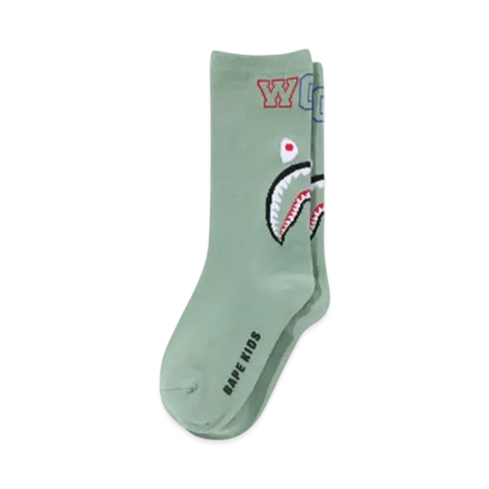 A BATHING APE Shark Socks "Green"