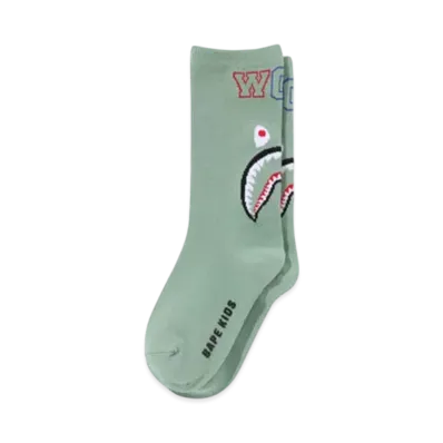 A BATHING APE Shark Socks "Green"