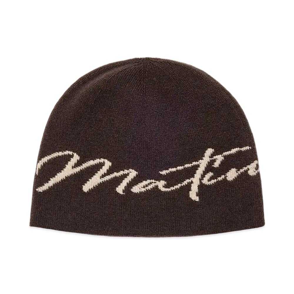 Matin Kim Matin Logo Script Beanie "Brown"