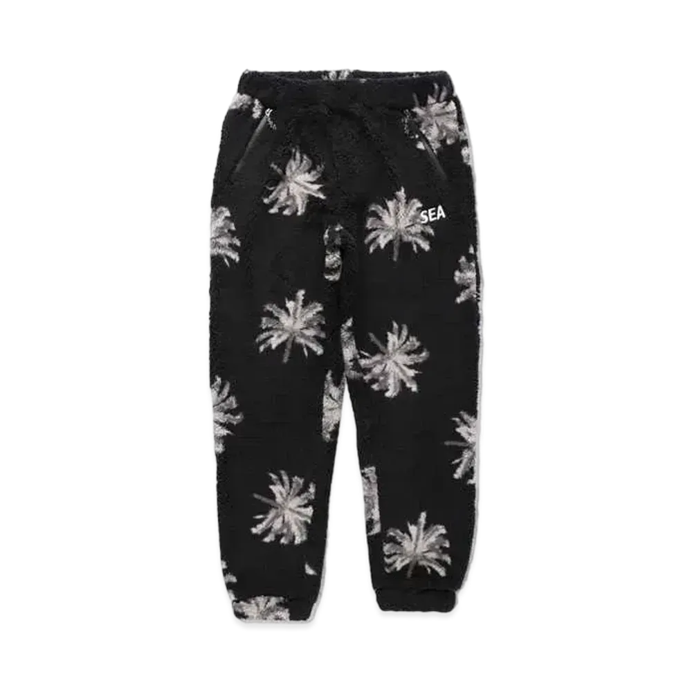 WIND AND SEA Palm Tree Pattern Fleece PT "Black"