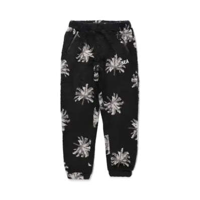 WIND AND SEA Palm Tree Pattern Fleece PT "Black"