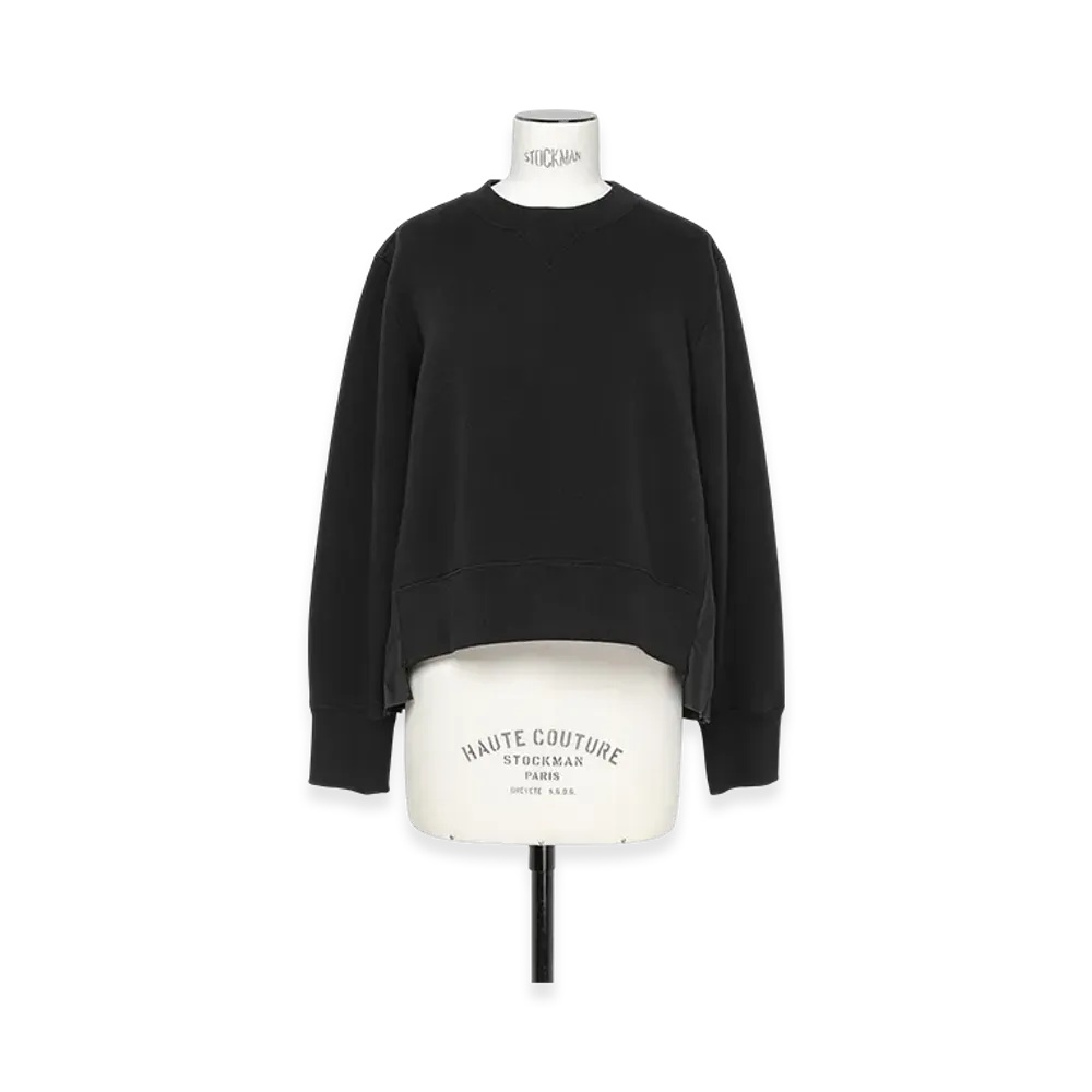 sacai Sponge Sweat x Cotton Poplin Pullover "Black/Black"