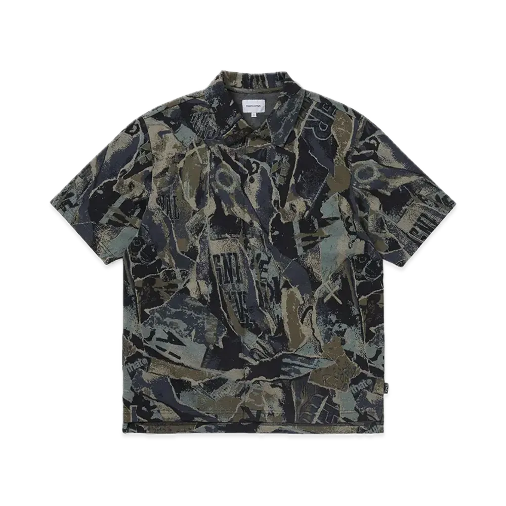 thisisneverthat Jacquard Pattern Button Up Top "Black"