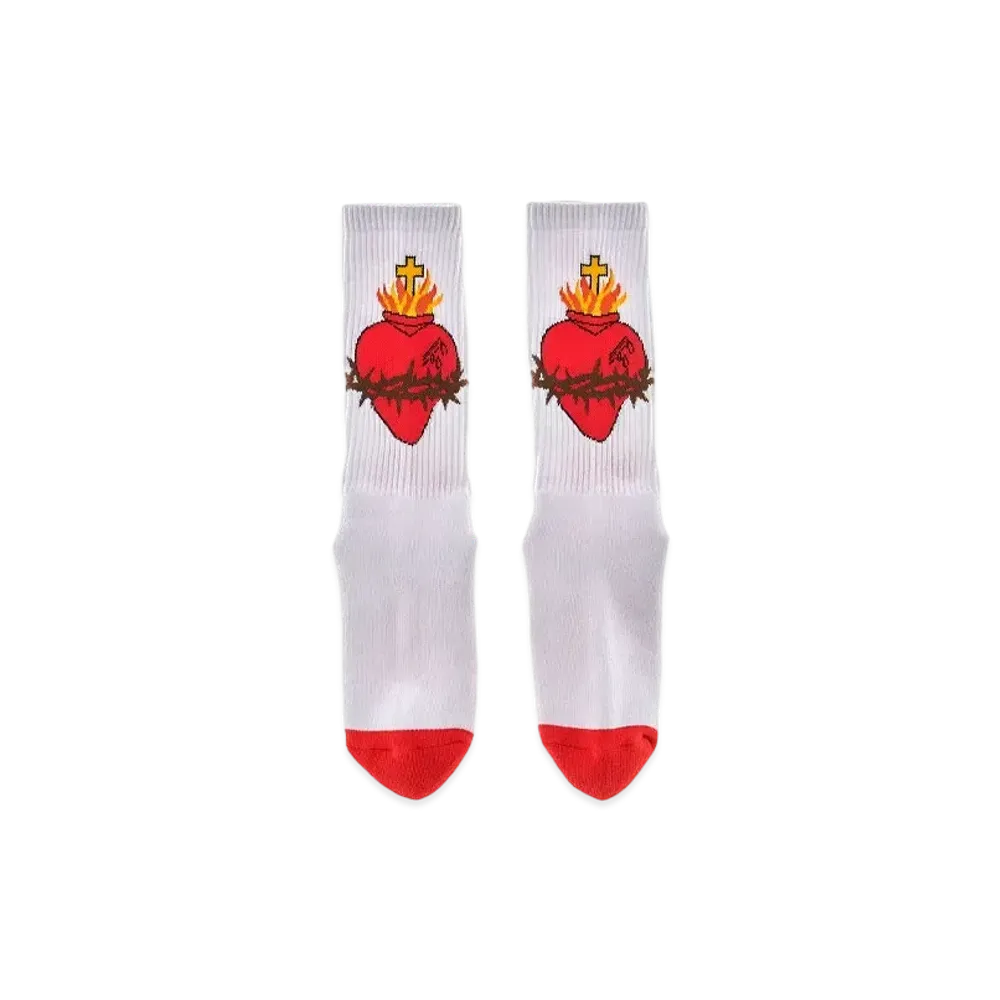SAINT Mxxxxxx Socks/Heart "White"
