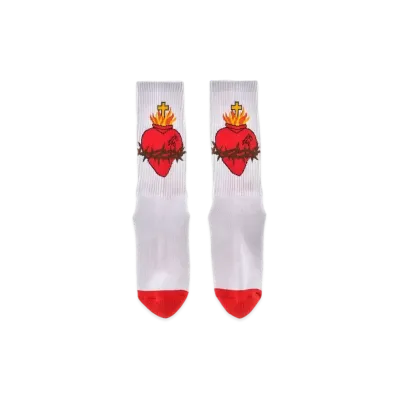 SAINT Mxxxxxx Socks/Heart "White"