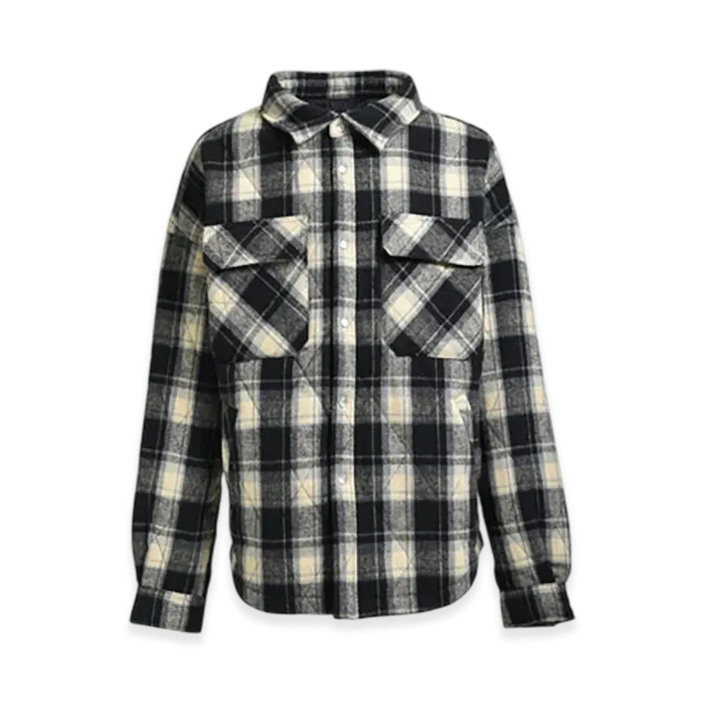 BREATH Quilting Check Shirt "Black"