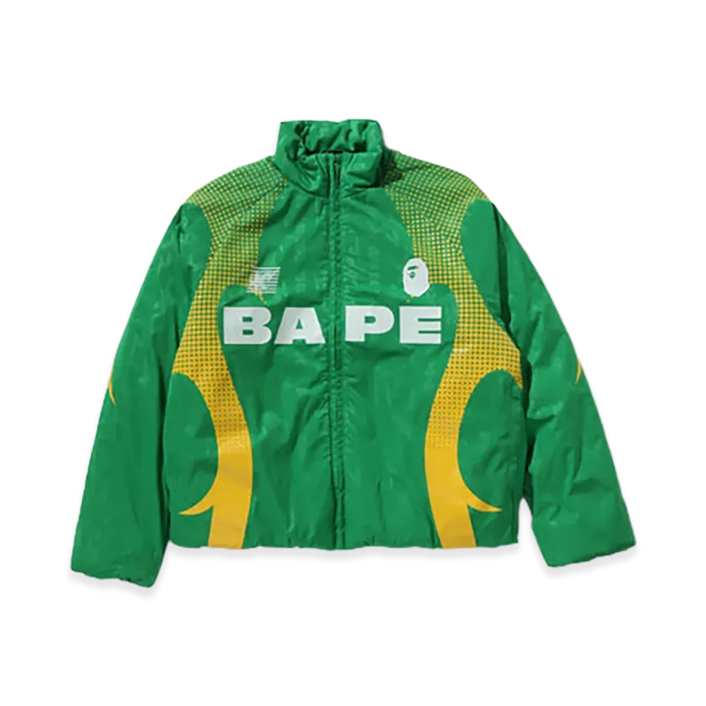 A BATHING APE ABA Frame Monogram Jacquard Multi Logo Padded Jacket "Green"