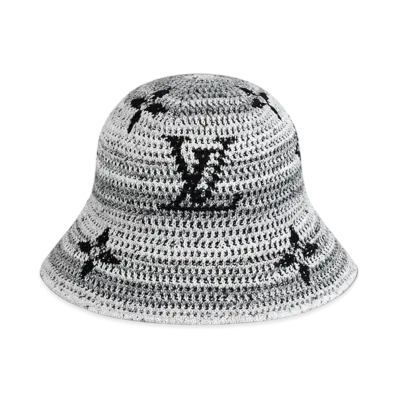 Louis Vuitton LV Crochet Stripes Bucket Hat "Gray"