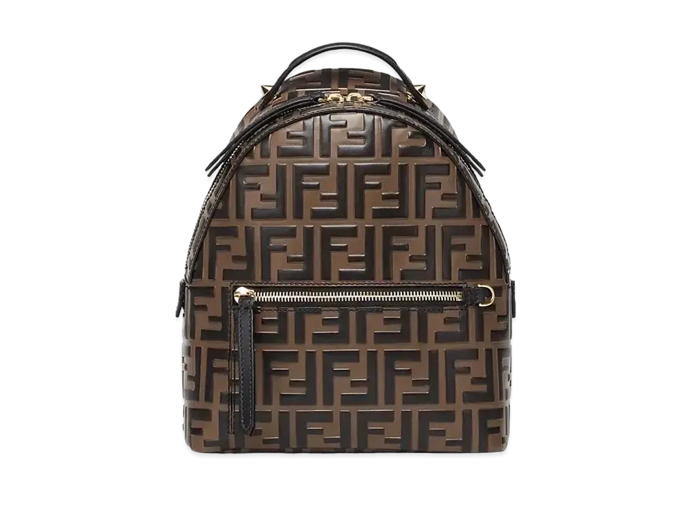 FENDI Mini Backpack Leather FF Backpack "Brown"