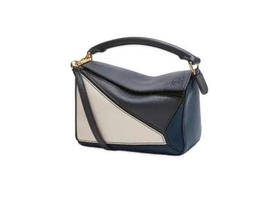 LOEWE Mini Puzzle Bag In Classic Calfskin "Black/Angora"