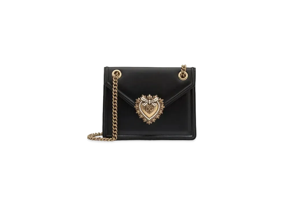 Dolce&Gabbana Devotion Bag Medium Size Smooth Calfskin "Black"