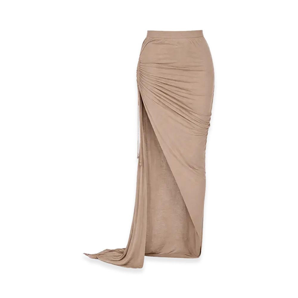 Rick Owens DRKSHDW Women's Long Skirt with Slit "Beige"