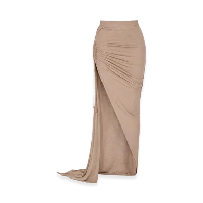 Rick Owens DRKSHDW Women's Long Skirt with Slit "Beige"