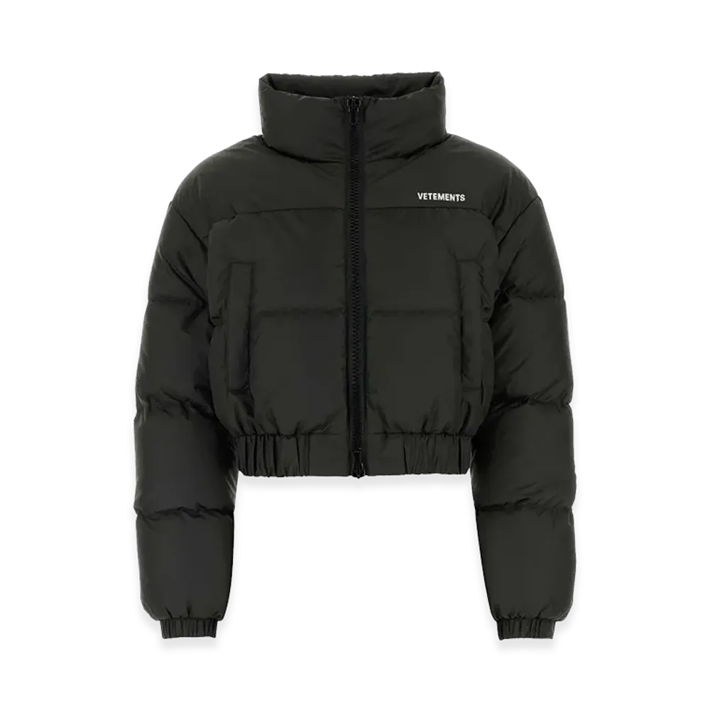 VETEMENTS Women's Polyester Down Jacket "Slate Black"