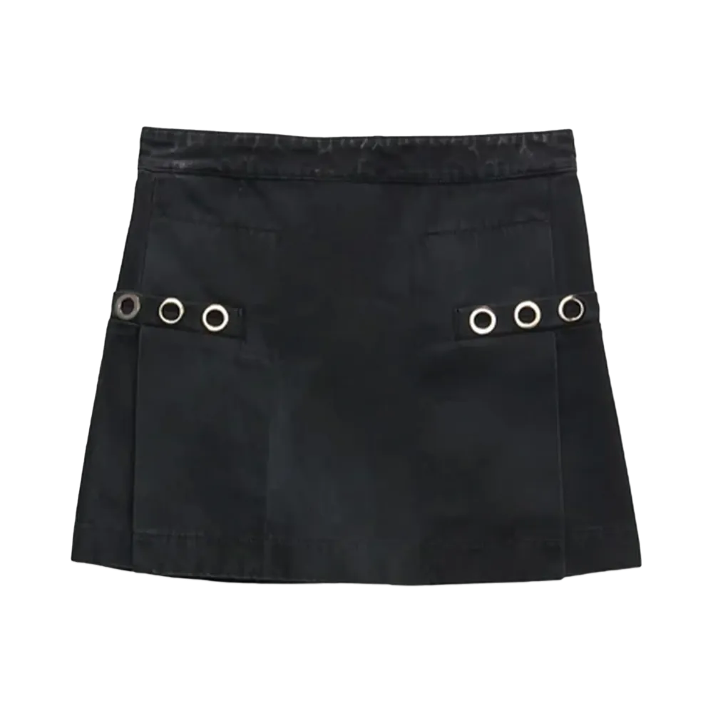 MSGM Used Denim Miniskirt "Black"