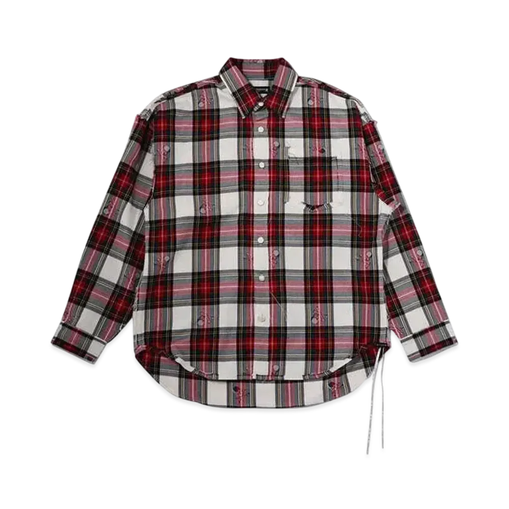 mastermind WORLD Reversible Plaid Shirts "White Base (Block Plaid)"