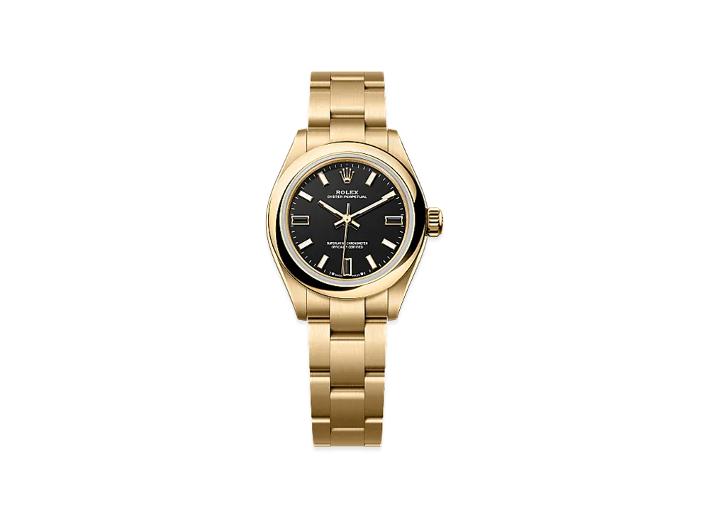 ROLEX Oyster Perpetual 28 Yellow Gold "Black"