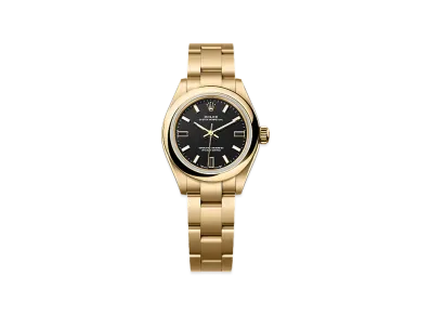 ROLEX Oyster Perpetual 28 Yellow Gold "Black"