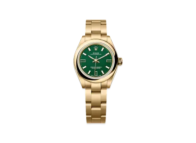 ROLEX Oyster Perpetual 28 Yellow Gold "Green Stone"