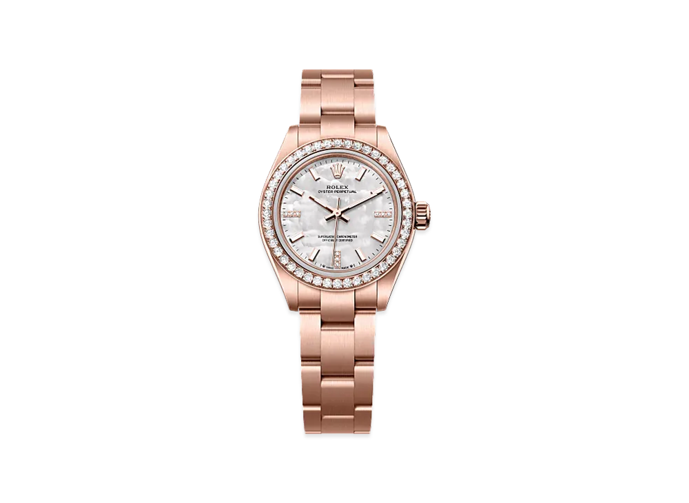 ROLEX Oyster Perpetual 28 Everose Gold Diamond "Mother of Pearl"