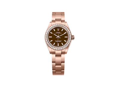 ROLEX Oyster Perpetual 28 Everose Gold Diamond "Brown Stone"