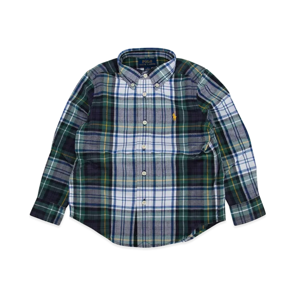 Polo Ralph Lauren Kids Cotton Shirt "Green/Multicolor"