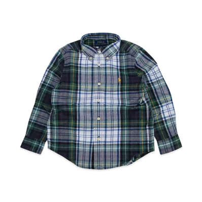 Polo Ralph Lauren Kids Cotton Shirt "Green/Multicolor"