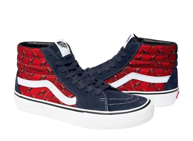 Supreme × Vans Sk8-Hi Diamond Plate "Navy/Red"