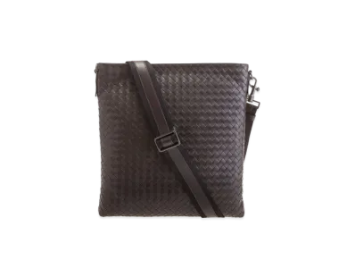 Bottega Veneta Lambskin Shoulder Bag "Dark Brown"