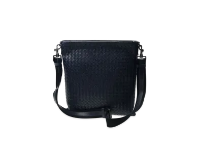 Bottega Veneta Lambskin Shoulder Bag "Dark Blue"