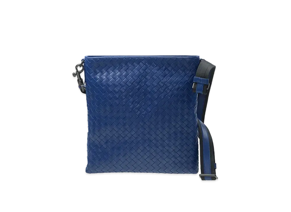 Bottega Veneta Lambskin Crossbody Bag "Blue"