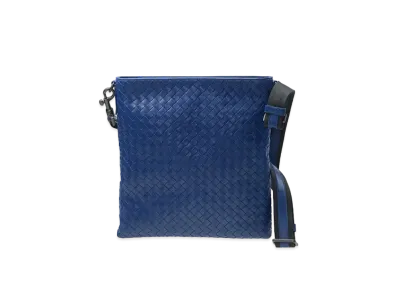 Bottega Veneta Lambskin Crossbody Bag "Blue"