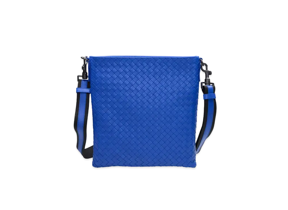 Bottega Veneta Lambskin Crossbody Bag "Blue"