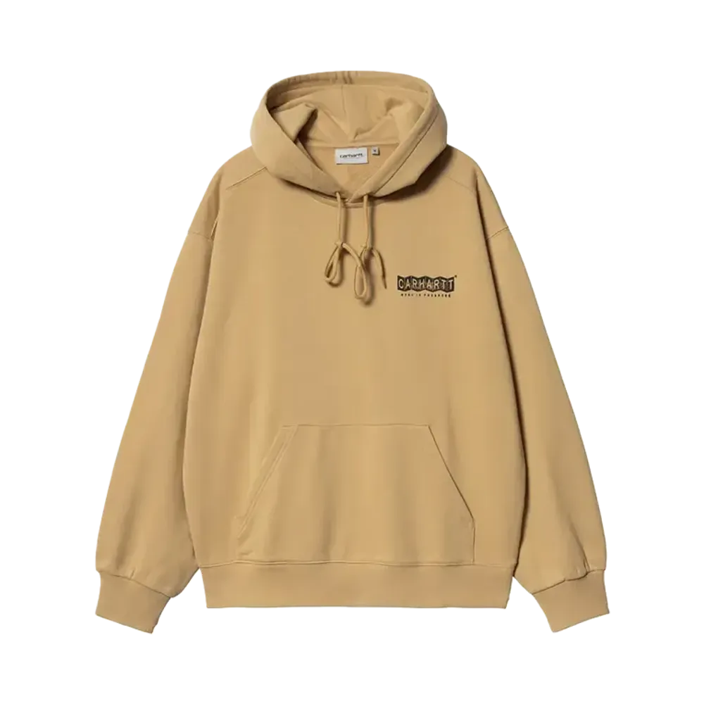Carhartt WIP Hooded Stamp Sweat "Bourbon/Black(Stone Washed)"