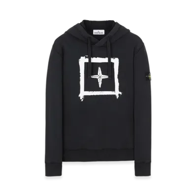 Stone Island 65894 Stencil Hooded Sweatshirt-21SS "Black"