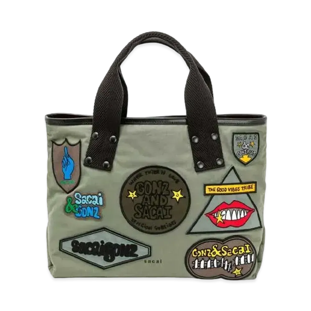sacai x Gonz Multi Patch Tote Medium "Khaki"