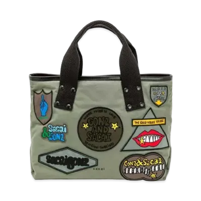 sacai x Gonz Multi Patch Tote Medium "Khaki"