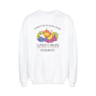 VETEMENTS Cutest of Fruits Print ed Sweatshirt "White"