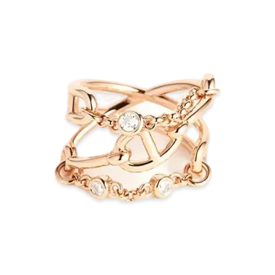 Hermes Chaine D'ancre Chaos Ring Medium Model "Rose Gold"