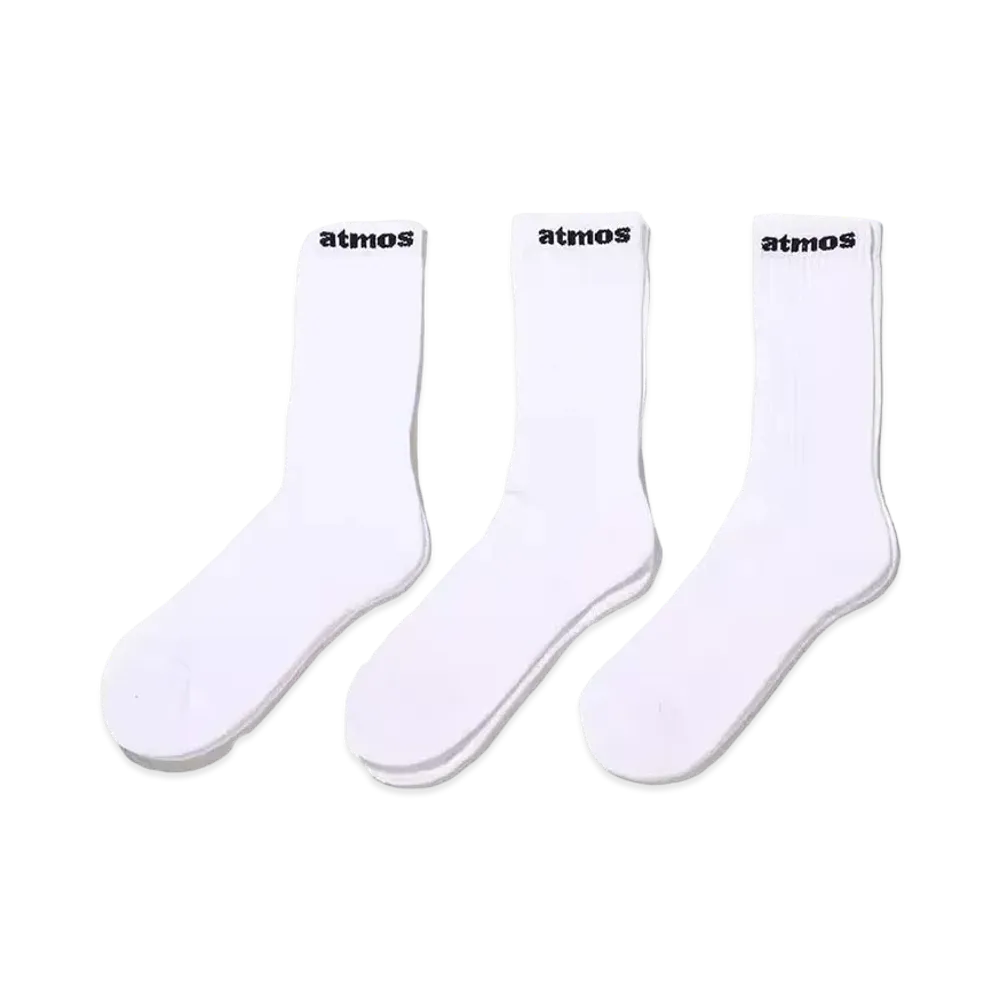 atmos Small Jacquard Logo 3P Socks "White"