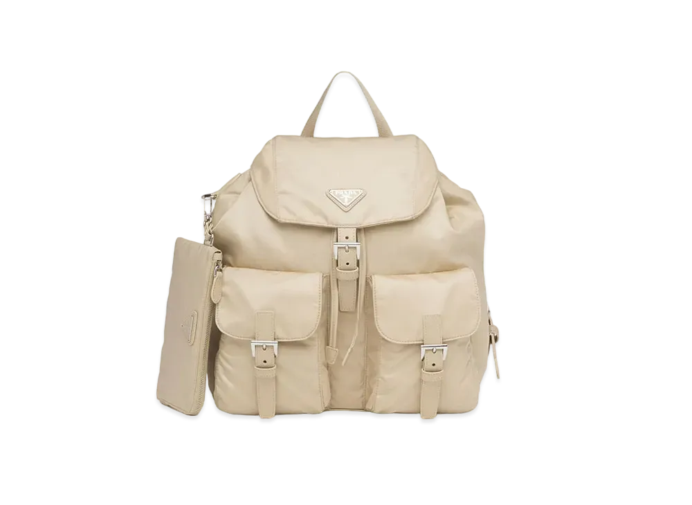 PRADA Re-Nylon Medium Backpack "Desert Beige"
